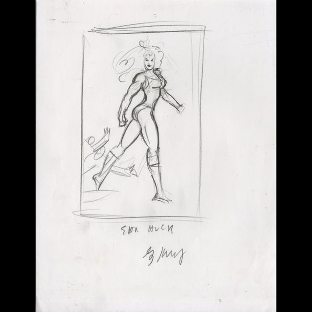 Marvel Masterpieces Trading Cards - She-Hulk - Preliminary Sketch - Greg Hildebrandt - 119701 Comic Art