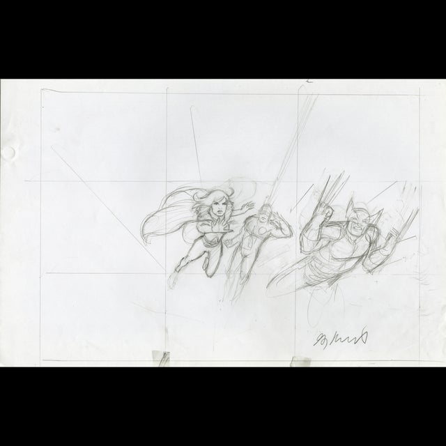 Early Sketch for an X-Mean 9 Block - Greg Hildebrandt - 122258 Comic Art