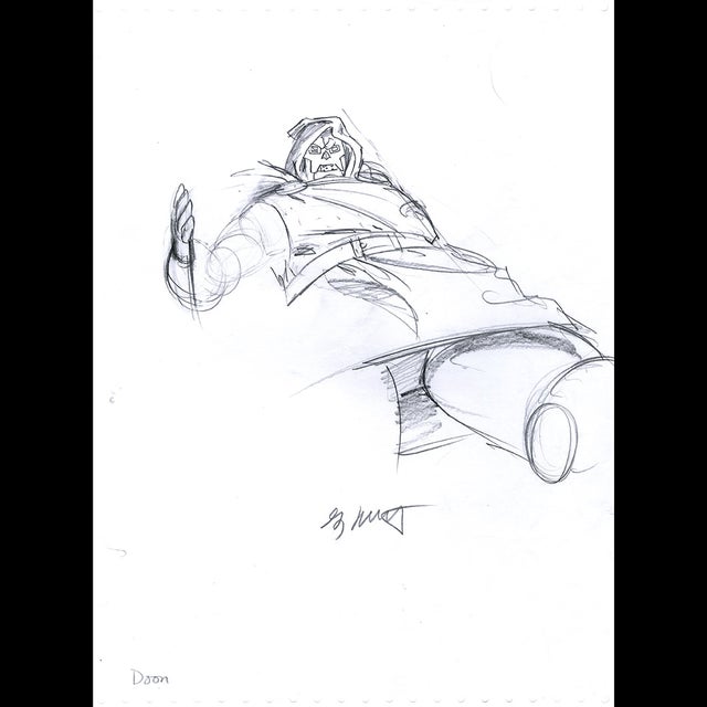 Dr. Doom Preliminary Concept Sketch - Greg Hildebrandt - 115967 Comic Art