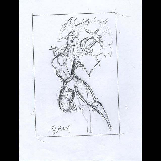 Firestar - '94 Marvel Masterpieces Sketch - Greg Hildebrandt  122983 Comic Art
