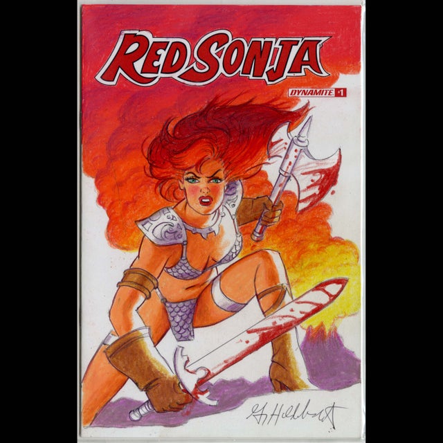 Greg Hildebrandt - Original Concept #2, Red Sonja - Dynamite Sketch Cover - Kickstarter Exclusive - 114994b Comic Art