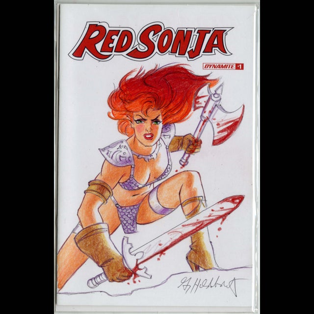 Greg Hildebrandt - Red Sonja - Dynamite Sketch Cover - Kickstarter Exclusive - 114995c Comic Art
