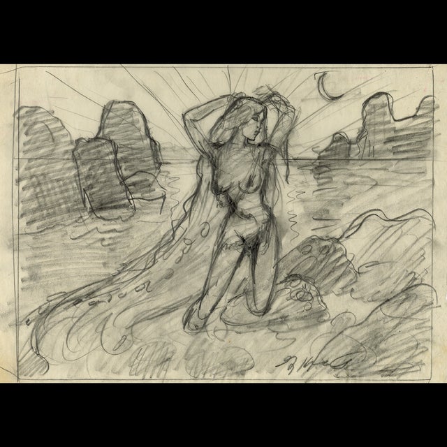 Aphrodite - Gods and Goddesses  1981 Preliminary Sketch  Greg Hildebrandt  122353 Comic Art