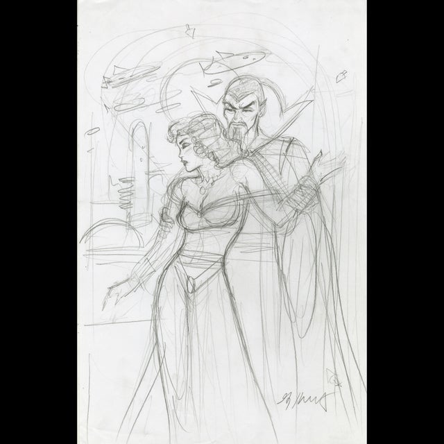 Flash Gordon: Ming and Dale, Preliminary Sketch - Greg Hildebrandt - 122434 Comic Art