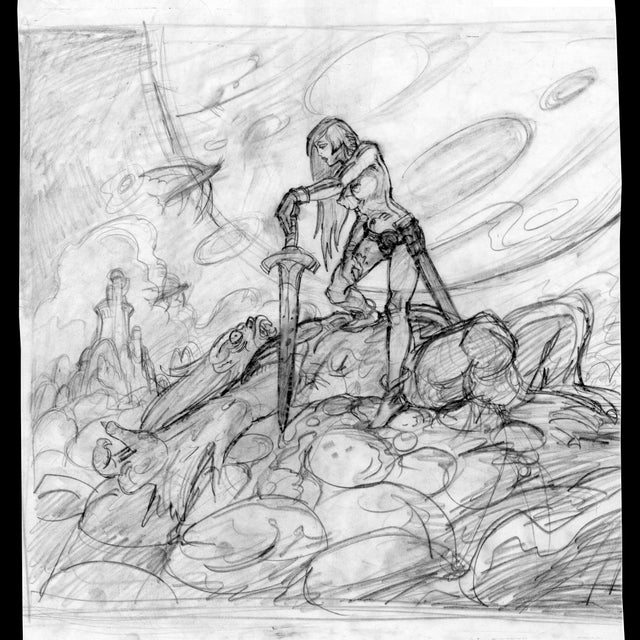 121923 - Disney Animation Belle Sketch Comic Art