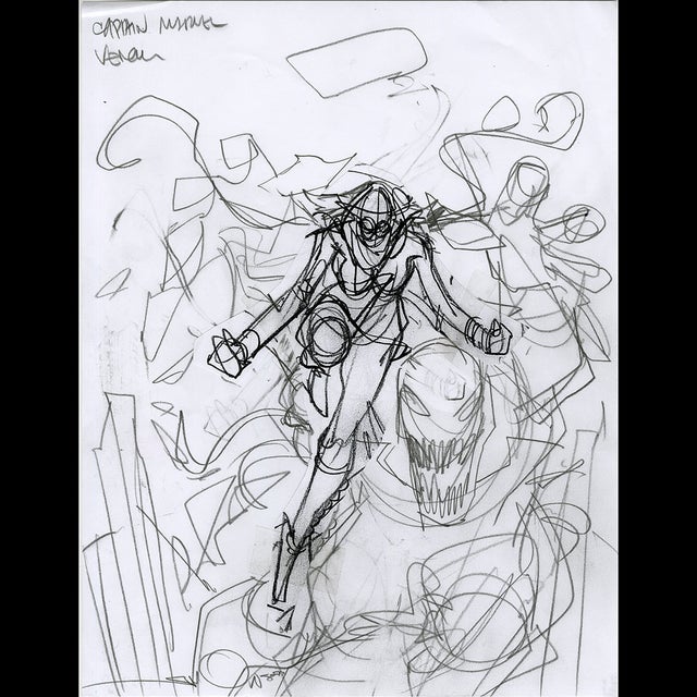 116790 - Walt Simonson - Captain Marvel and Venom Comic Art
