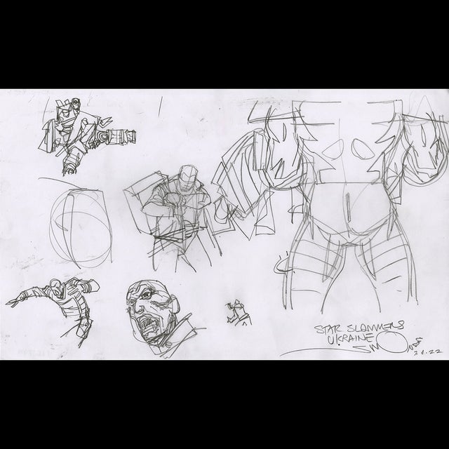 116799 - Walt Simonson - Star Slammers - Ukraine Charity Comic Comic Art