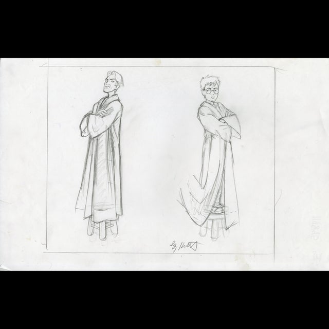 Draco Malfoy and Harry Potter - Preliminary Sketch - Greg Hildebrandt - 119895 Comic Art