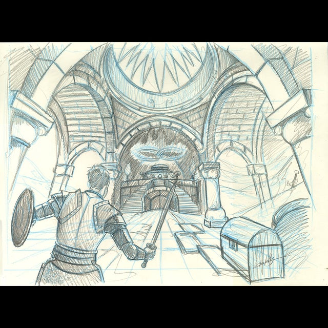Magic: The Gathering, Virtue of Loyalty, Preliminary Sketch - Keith Garletts Comic Art