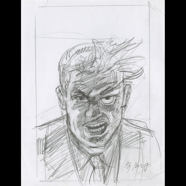Two Face #3 - DC Comic Sketch - Greg Hildebrandt - 122024 Comic Art