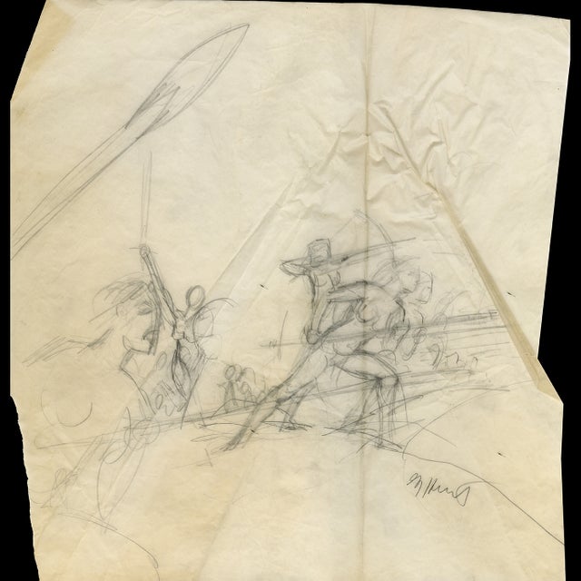 Atlantis Battle Sketch - Atlantis II - Greg Hildebrandt - 122903 Comic Art