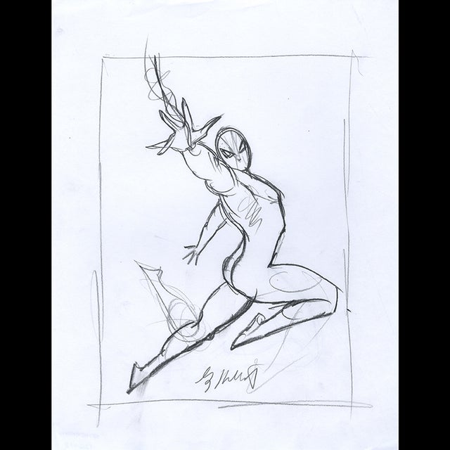 Spider-Man - '94 Marvel Masterpieces Sketch - Greg Hildebrandt  122978 Comic Art