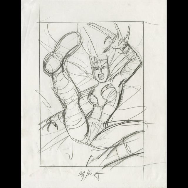 Female Wolverine - '94 Marvel Masterpieces Sketch - Greg Hildebrandt  122212 Comic Art