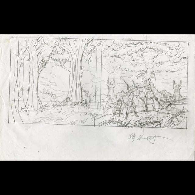 The Confrontation - Preliminary Dragon Rough - Greg Hildebrandt - 118491 Comic Art