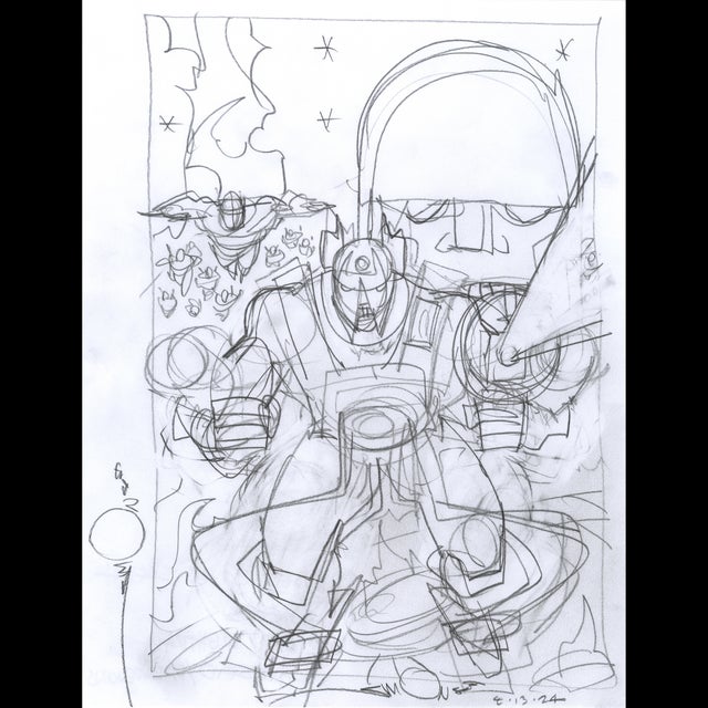 Unused Cover Sketch - New Gods - Walt Simonson - 120452 Comic Art
