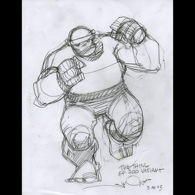 116752 - Walt Simonson - The Thing - Fantastic Four 700 Variant Sketch Comic Art