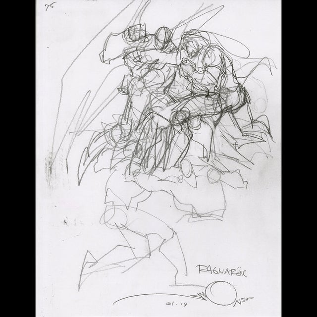 117347 - Walt Simonson - Ragnarok Sketch Comic Art