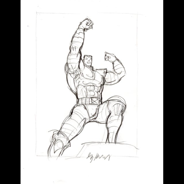 Marvel Masterpieces Trading Cards - Colossus Sketch - Greg Hildebrandt - 118065 Comic Art