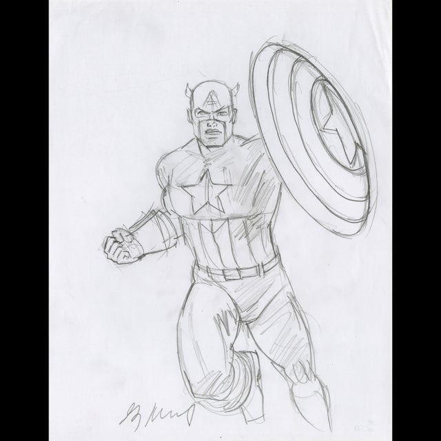 Captain America Sketch - Greg Hildebrandt - 122033 Comic Art