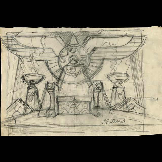 Cover Design - Gods and Goddesses  1981 Preliminary Cover Sketch  Greg Hildebrandt  122409 Comic Art