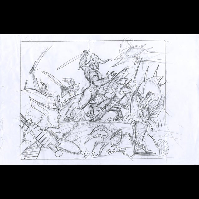 Magic the Gathering, Powerstone Minefield - Final Sketch - Greg and Tim Hildebrandt - 115663 Comic Art