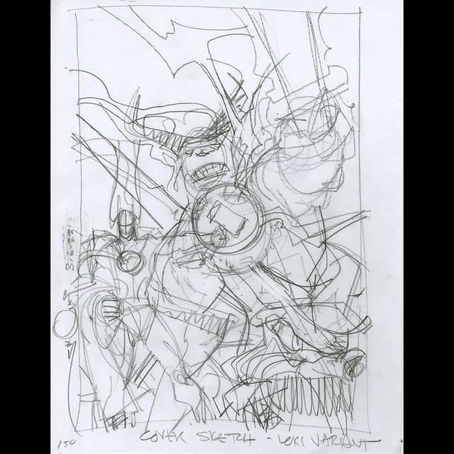 117396 - Walt Simonson - Loki Variant - Cover Sketch Comic Art