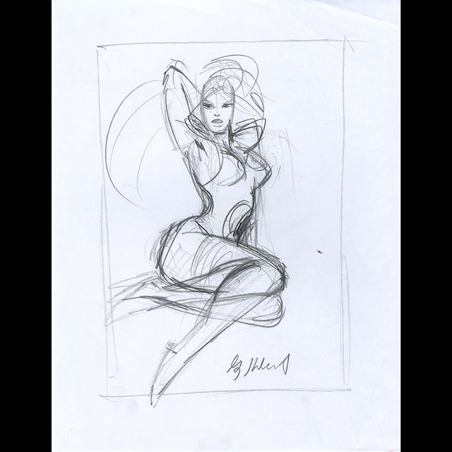 Typhiod Mary - '94 Marvel Masterpieces Sketch - Greg Hildebrandt  122944 Comic Art