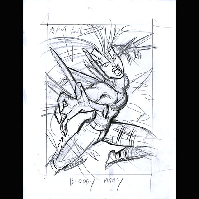 Bloody Mary, '94 Marvel Masterpieces - Preliminary Sketch - Brothers Hildebrandt - 115785 Comic Art