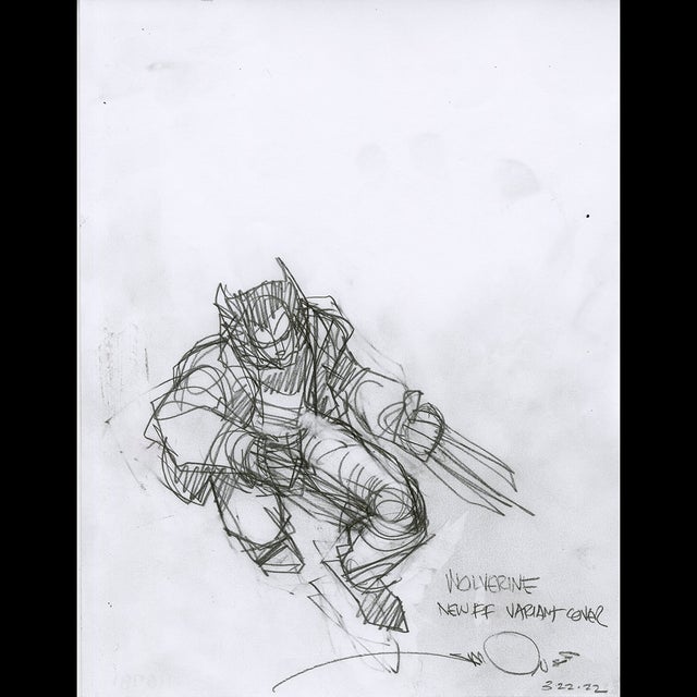 116781 - Walt Simonson - Wolverine - Fantastic Four Variant Cover Comic Art