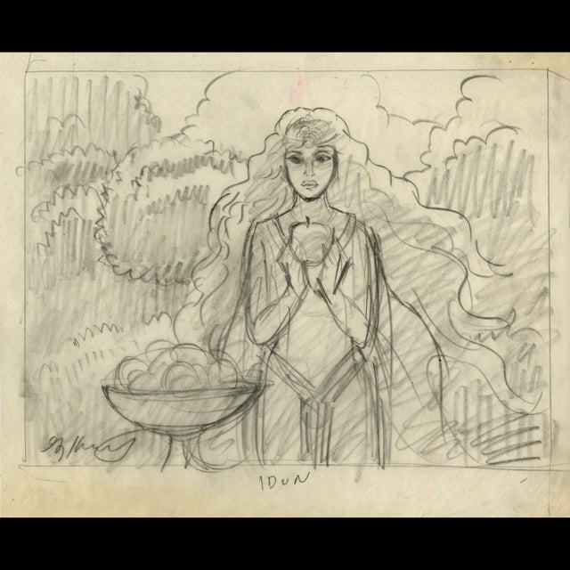 Inus: Goddess of the Spring, Preliminary concept Sketch - Greg Hildebrandt - 116612 Comic Art