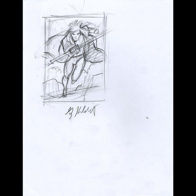 Gambit - '94 Marvel Masterpieces Sketch - Greg Hildebrandt  122948 Comic Art
