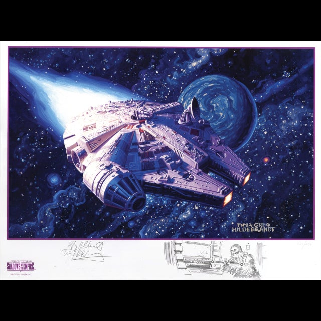 Star Wars Millennium Falcon Lithograph - Signed by Greg and Tim Hildebrandt - 123351 Comic Art