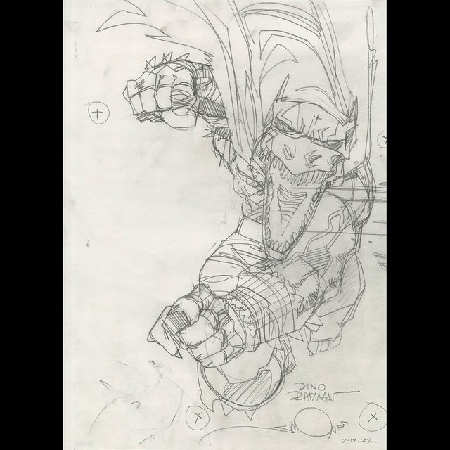 116044 - $400 - Walt Simonson - Dino Batman Comic Art