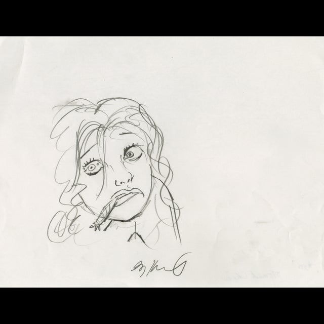 Stoned Chick - Satire Sketch - Greg Hildebrandt - 122074 Comic Art