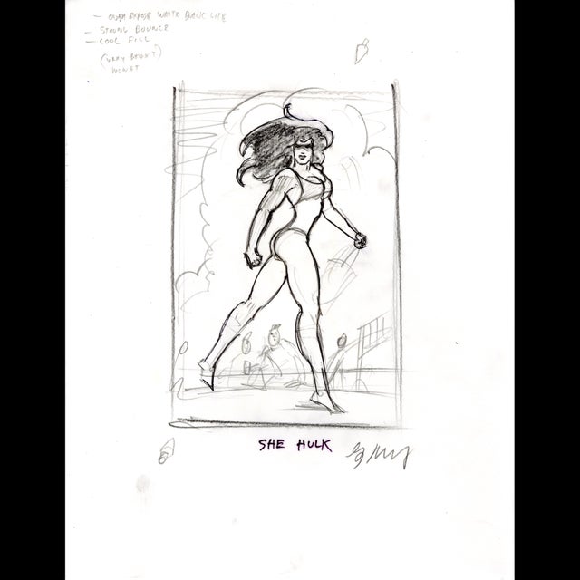 Marvel Masterpieces Trading Cards - She Hulk - Greg Hildebrandt - 117959 Comic Art