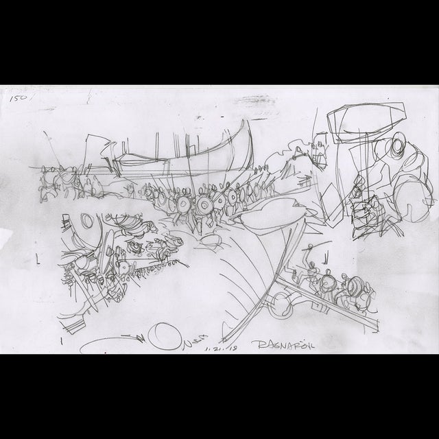 117307 - Walt Simonson - Ragnarok Sketch Comic Art