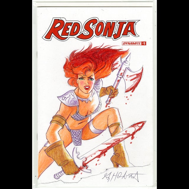 Greg Hildebrandt - Red Sonja - Dynamite Sketch Cover - Kickstarter Exclusive - 114995 Comic Art