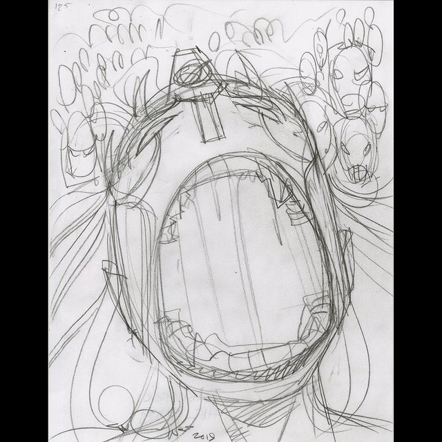 117426 - Walt Simonson - Ragnarok - Hell Study Comic Art