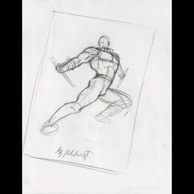 Night Thrasher - '94 Marvel Masterpieces Sketch - Greg Hildebrandt  122370 Comic Art
