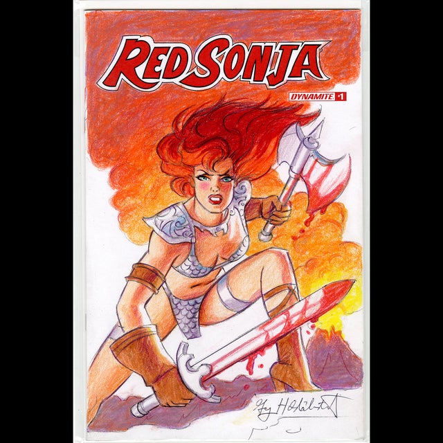 Greg Hildebrandt - Original Concept #2, Red Sonja - Dynamite Sketch Cover - Kickstarter Exclusive - 114994 Comic Art