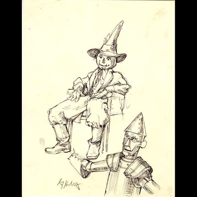 Wizard of Oz: Scarecrow and the Tin Woodsman - Character Development Sketches - Greg Hildebrandt - 118347 Comic Art
