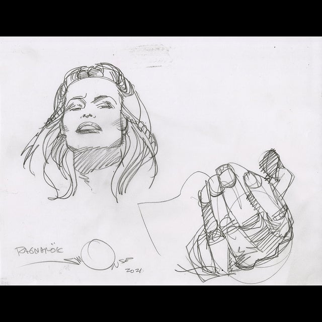 116772 - Walt Simonson - Ragnarok Sketch Comic Art