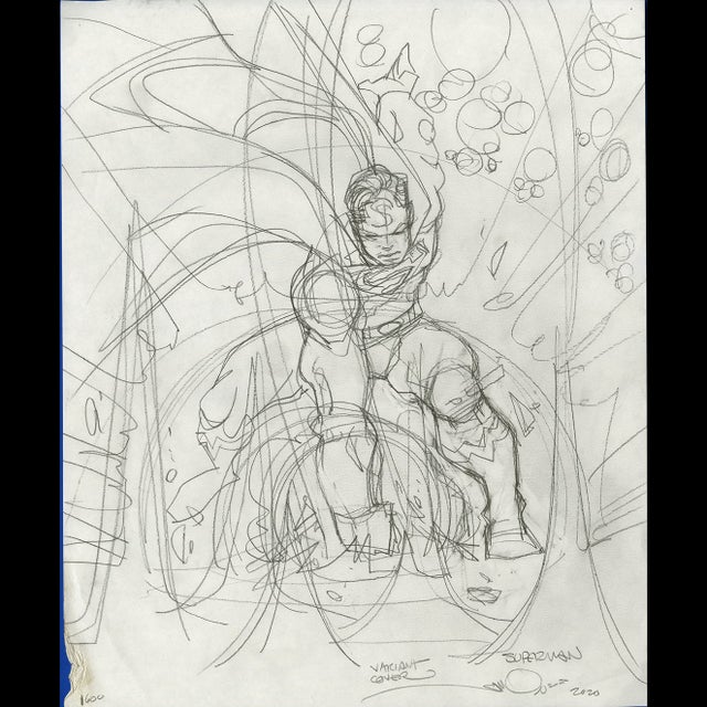 Superman: Red and Blue Issue #4, Variant Cover Sketch - Walt Simonson - 117460 Comic Art