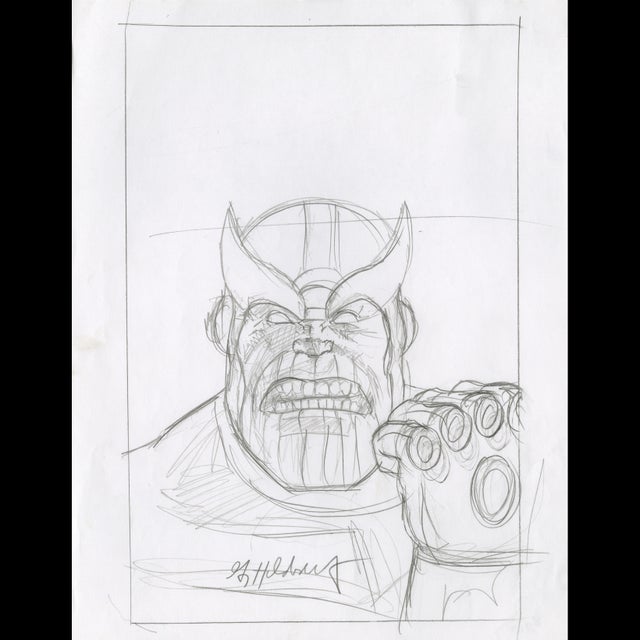 Thanos - Marvel Masterpieces Trading Card Art - Greg Hildebrandt  122021 Comic Art