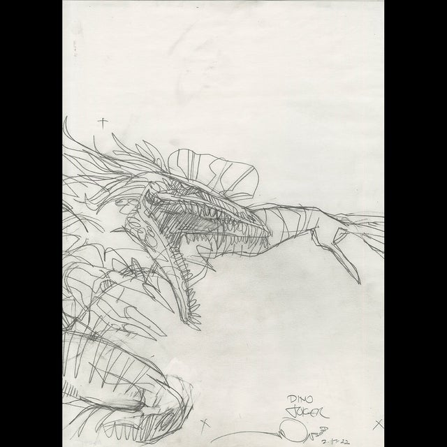 116045 - $300 - Walt Simonson - Dino Joker Comic Art