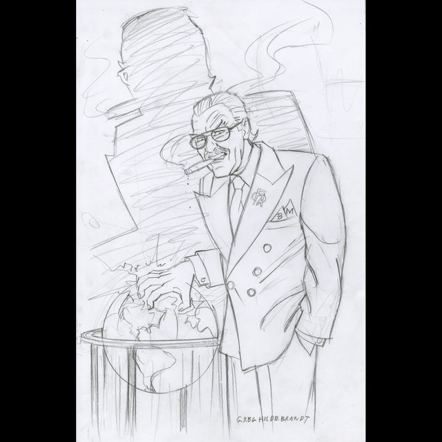 Stan Lee - '94 Marvel Masterpieces Trading Card Sketch - Greg Hildebrandt  117672 Comic Art