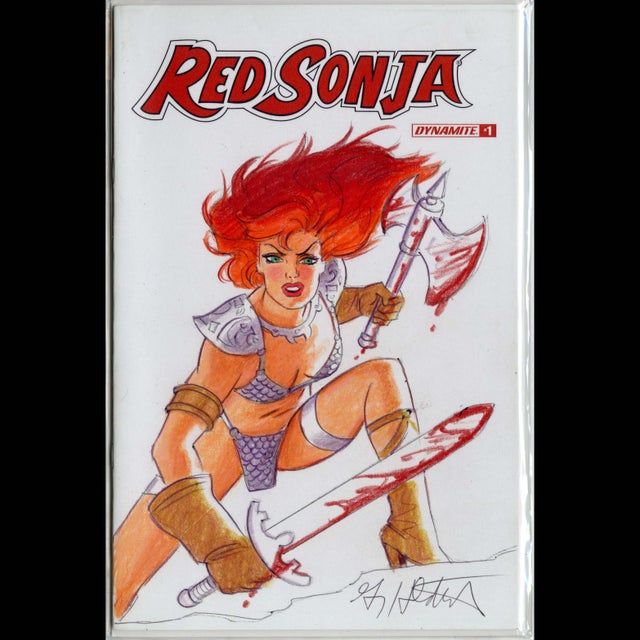 Greg Hildebrandt - Red Sonja - Dynamite Sketch Cover - Kickstarter Exclusive - 114995b Comic Art