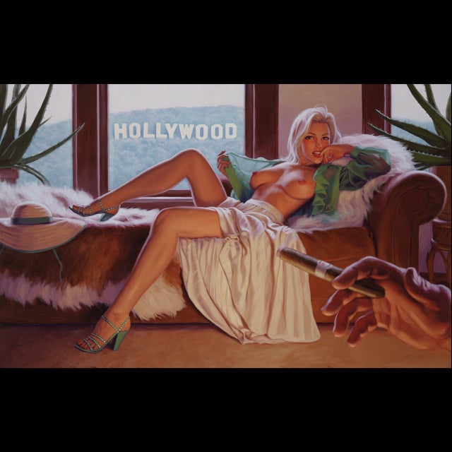 16 - Casting Couch - American Beauties High-End Pinup Gicle� on Canvas - 107633 - 17x25 Comic Art