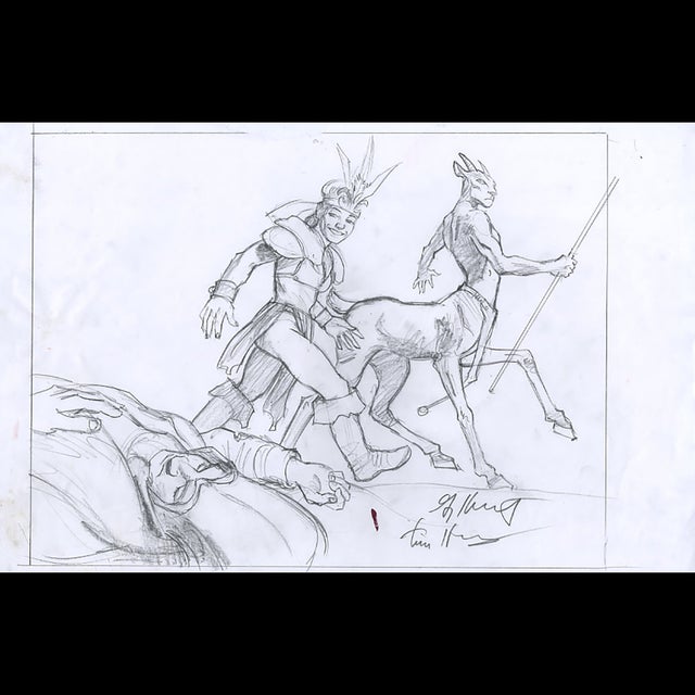 Magic the Gathering: Liberated Dwarf - Final Sketch - Greg and Tim Hildebrandt - 115667 Comic Art