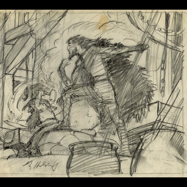 Loki - Gods and Goddesses  1981 Preliminary Sketch  Greg Hildebrandt  122350 Comic Art